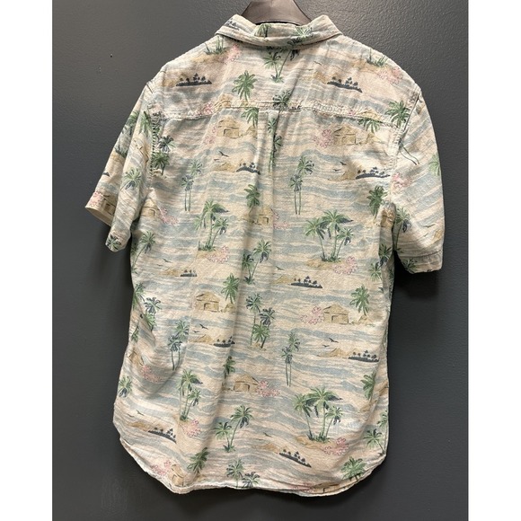 Chaps‎ Coastal Wash Men's Hawaiian Shirt – Size L -100% Cotton Chambray - Picture 11 of 13